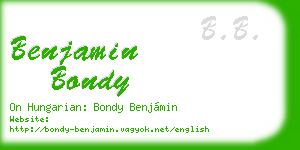 benjamin bondy business card